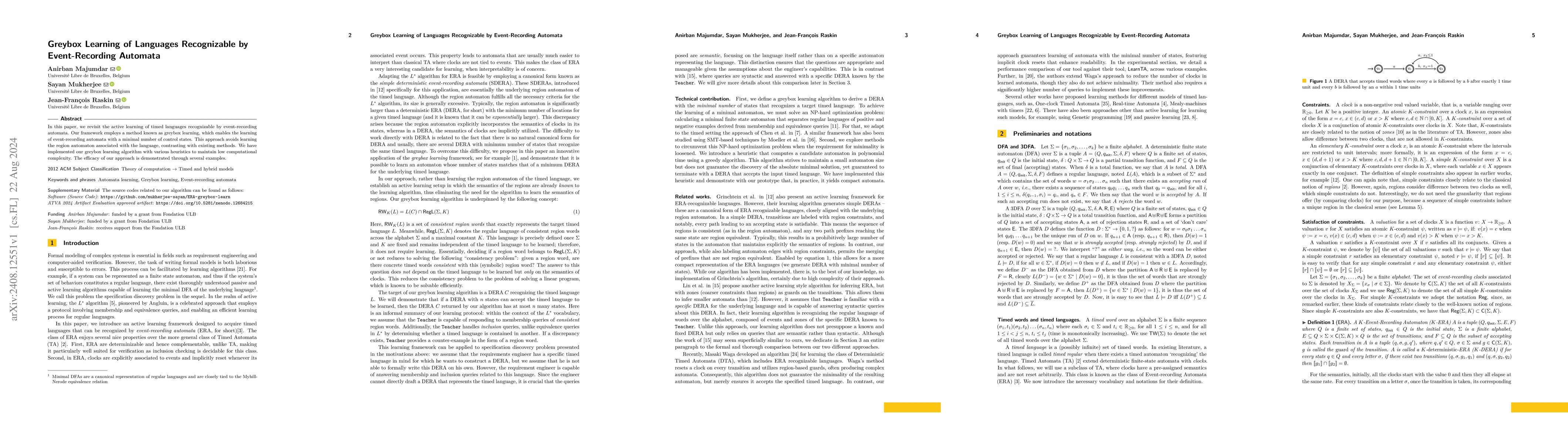 Thumbnail for Greybox Learning of Languages Recognizable by Event-Recording Automata