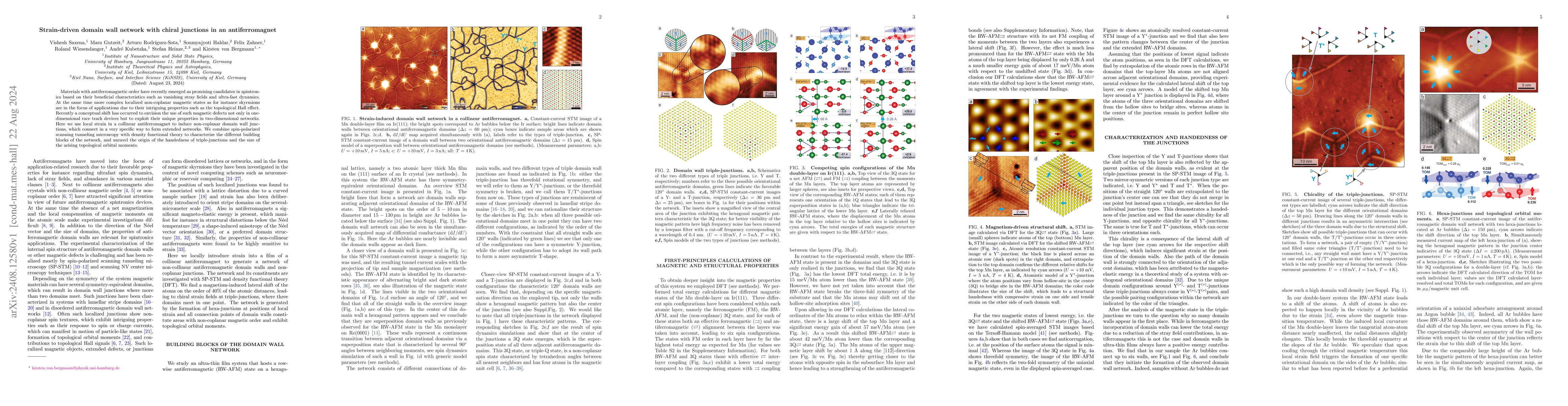 Thumbnail for Strain-driven domain wall network with chiral junctions in an
  antiferromagnet