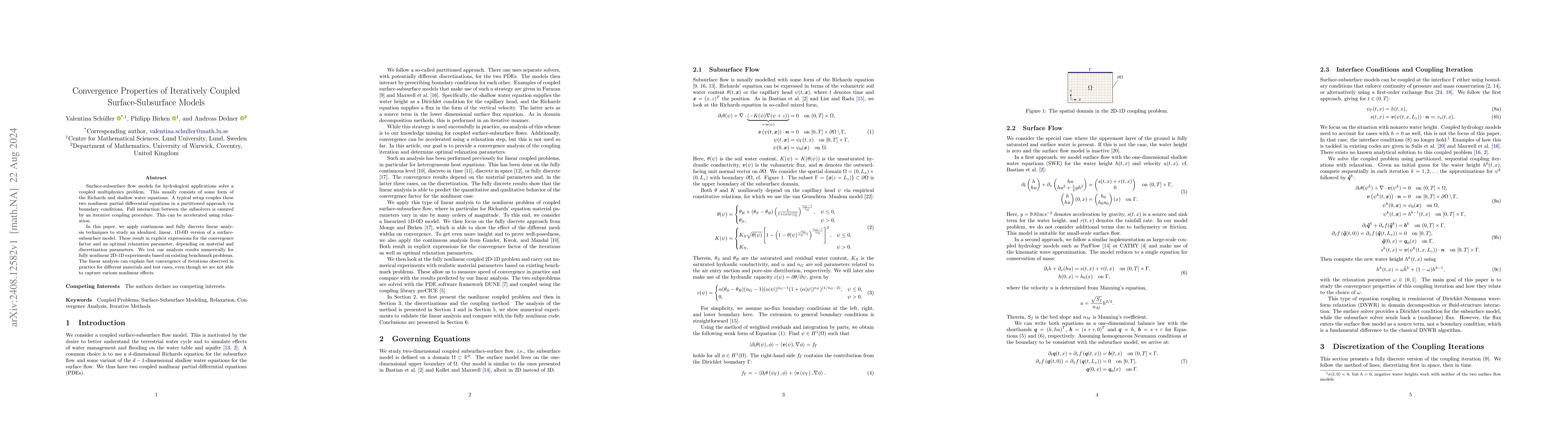 Thumbnail for Convergence Properties of Iteratively Coupled Surface-Subsurface Models