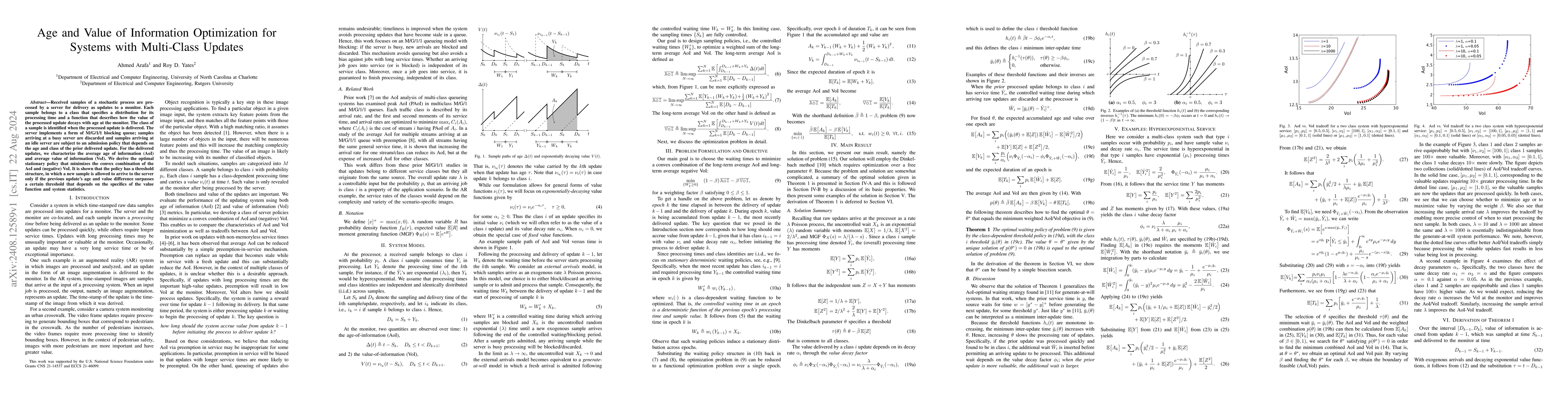 Thumbnail for Age and Value of Information Optimization for Systems with Multi-Class
  Updates