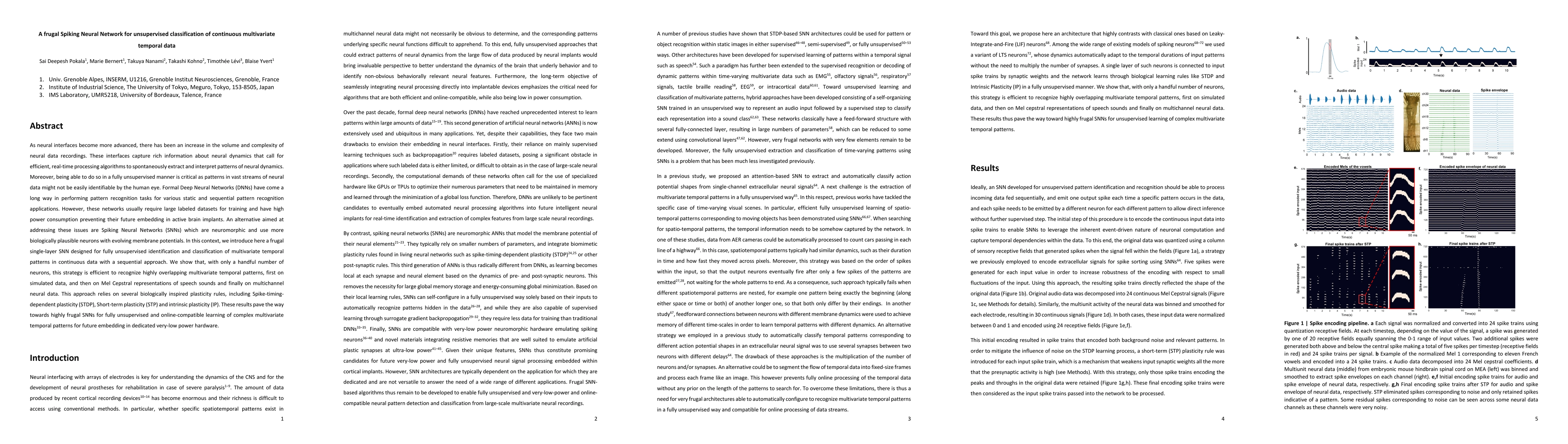 Thumbnail for A frugal Spiking Neural Network for unsupervised classification of
  continuous multivariate temporal data