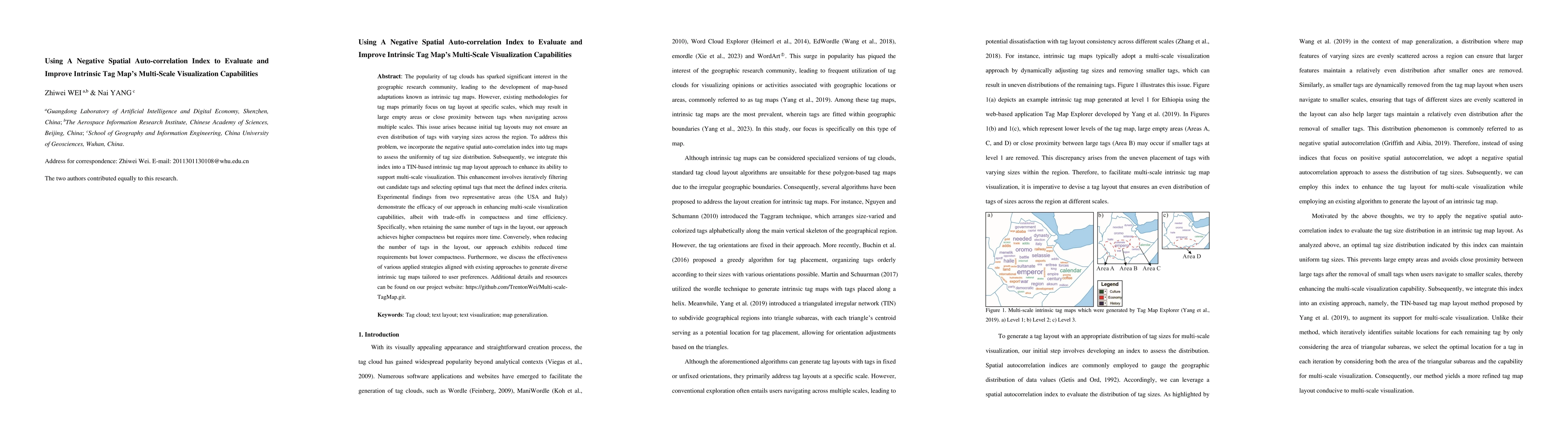Thumbnail for Using a negative spatial auto-correlation index to evaluate and improve
  intrinsic TagMap's multi-scale visualization capabilities