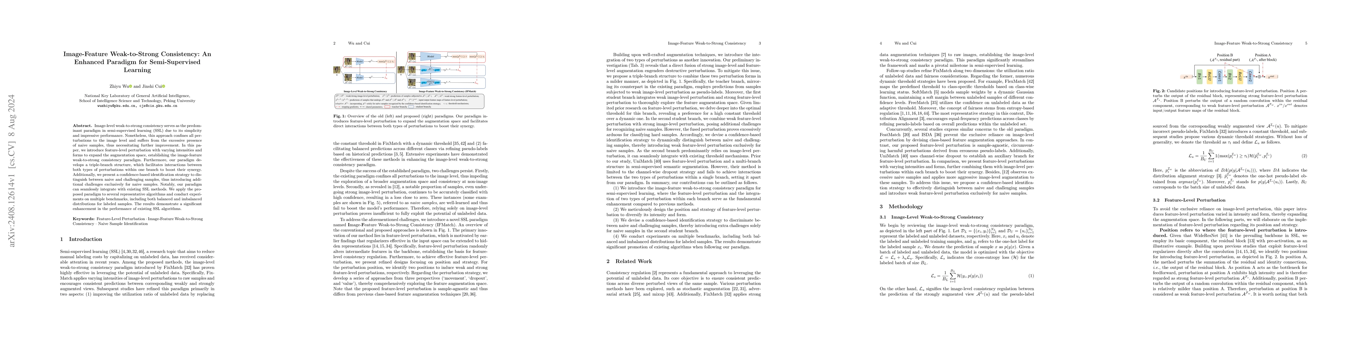 Thumbnail for Image-Feature Weak-to-Strong Consistency: An Enhanced Paradigm for
  Semi-Supervised Learning