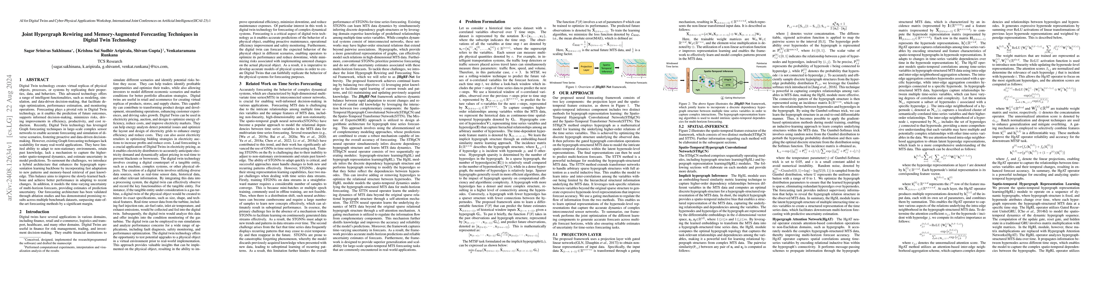 Thumbnail for Joint Hypergraph Rewiring and Memory-Augmented Forecasting Techniques in
  Digital Twin Technology