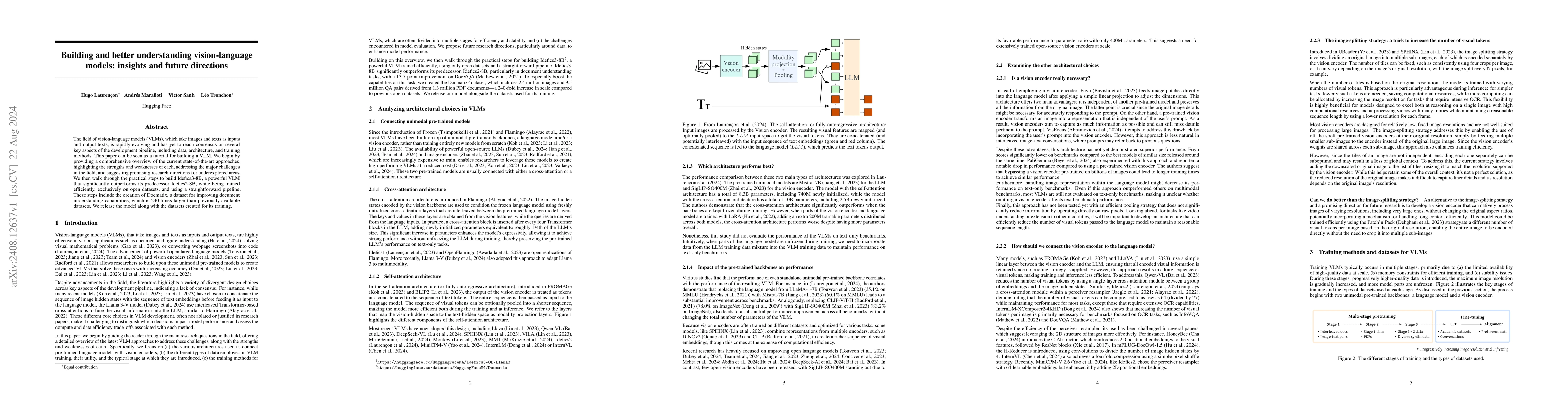 Thumbnail for Building and better understanding vision-language models: insights and
  future directions