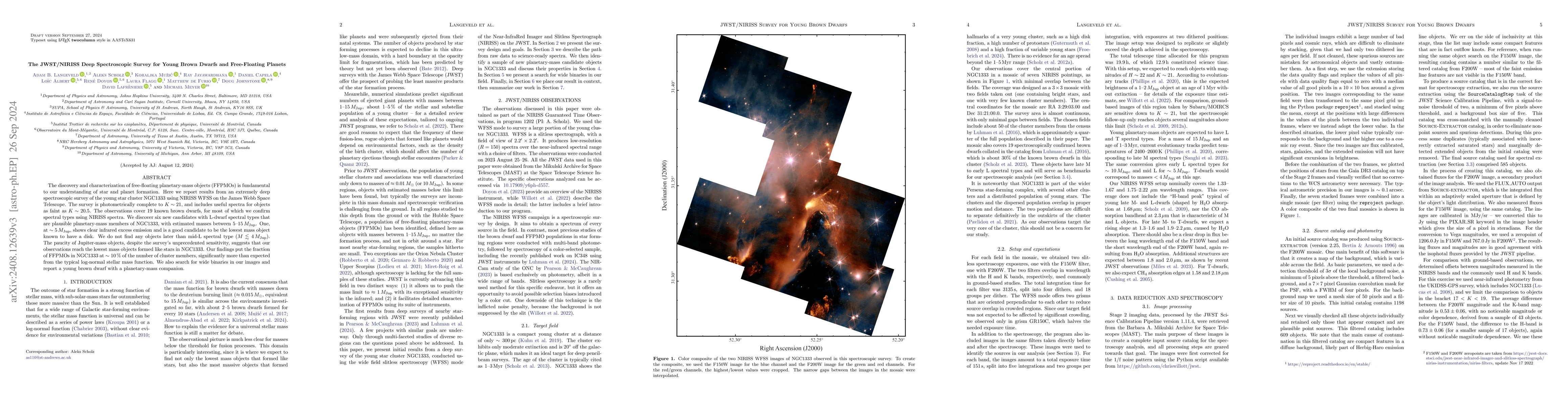 Thumbnail for The JWST/NIRISS Deep Spectroscopic Survey for Young Brown Dwarfs and
  Free-Floating Planets