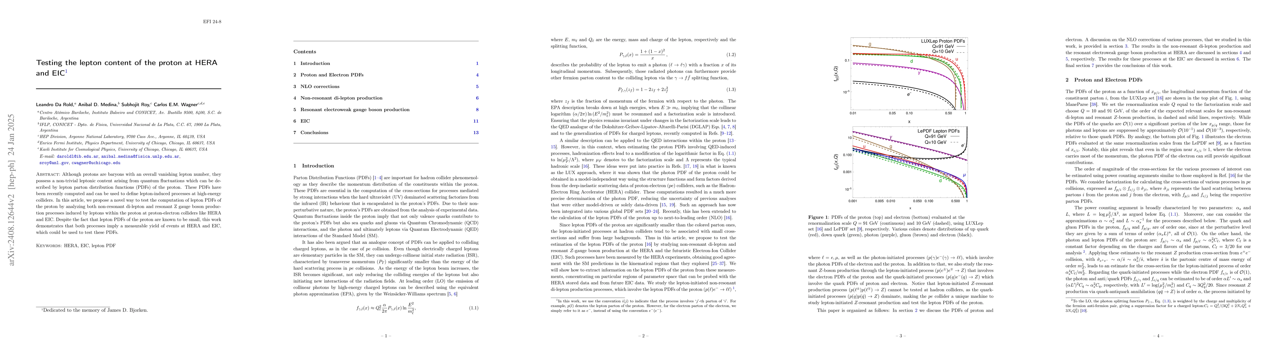 Thumbnail for Testing the lepton content of the proton at HERA and EIC