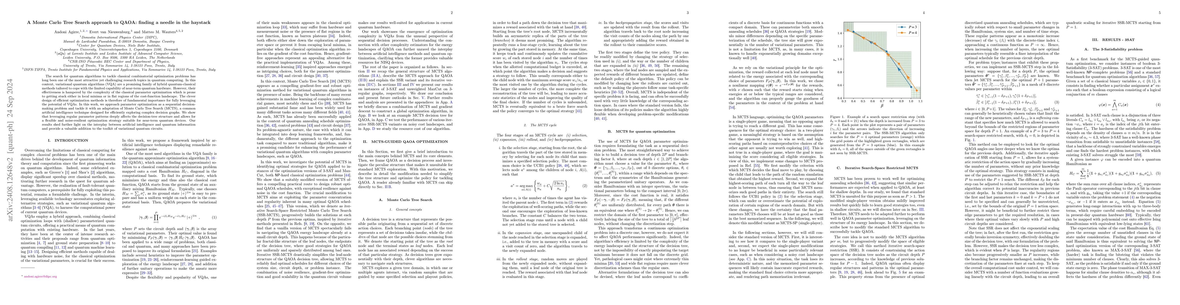Thumbnail for A Monte Carlo Tree Search approach to QAOA: finding a needle in the
  haystack