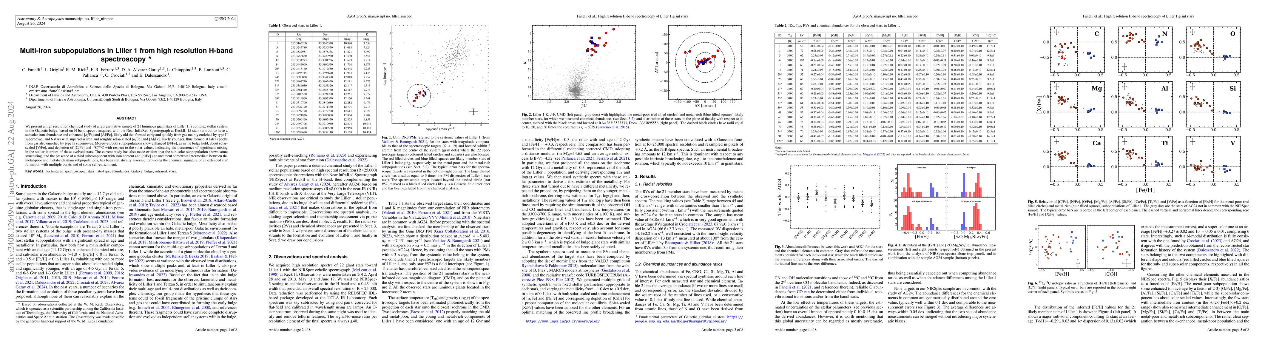 Thumbnail for Multi-iron subpopulations in Liller 1 from high resolution H-band
  spectroscopy