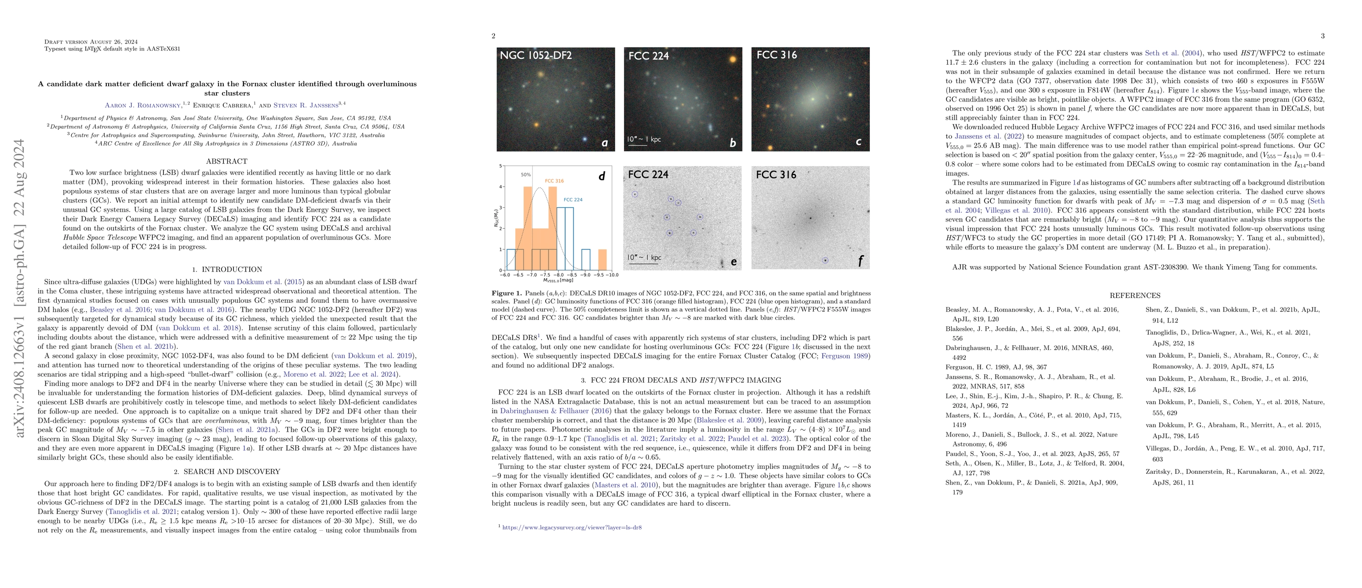 Thumbnail for A candidate dark matter deficient dwarf galaxy in the Fornax cluster
  identified through overluminous star clusters