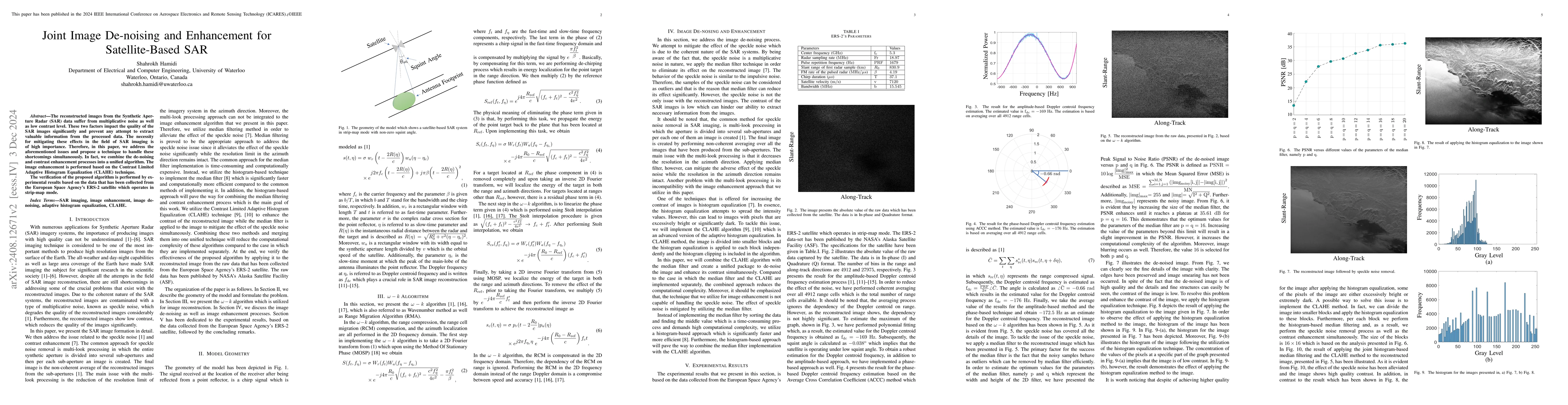 Thumbnail for Joint Image De-noising and Enhancement for Satellite-Based SAR