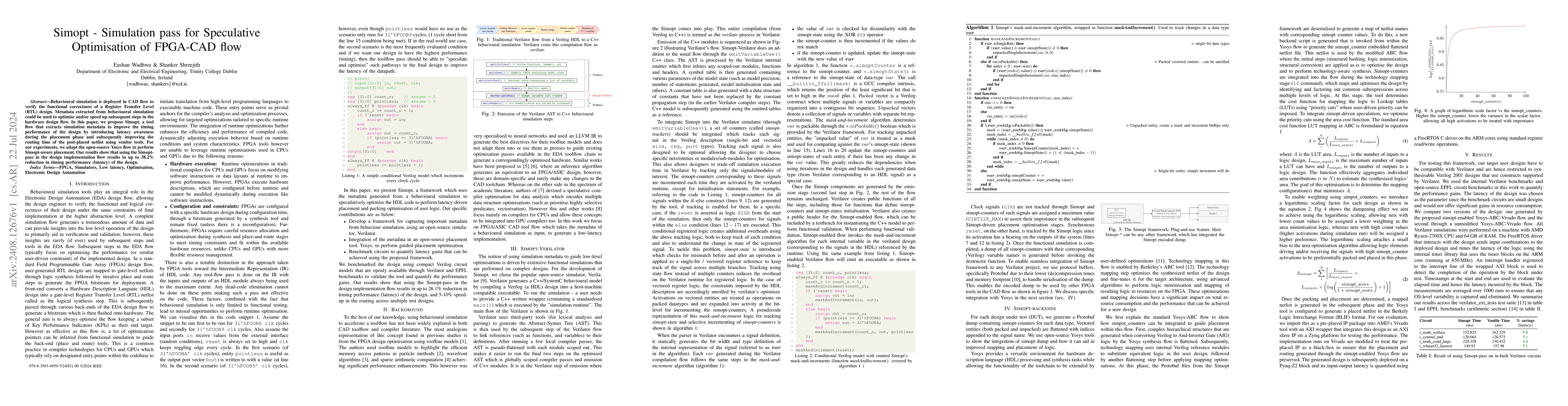 Thumbnail for Simopt -- Simulation pass for Speculative Optimisation of FPGA-CAD flow