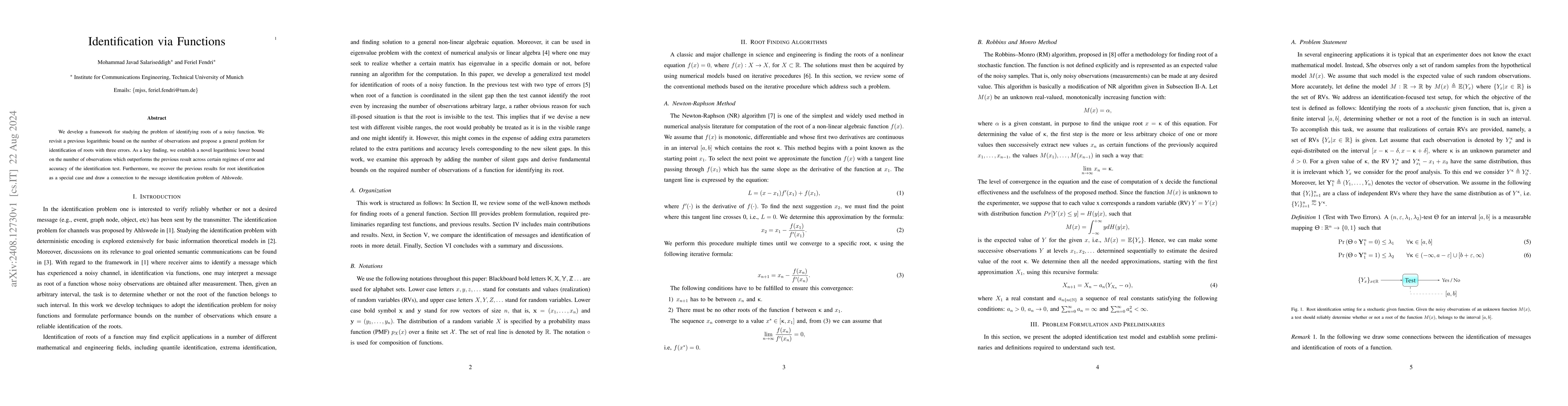 Thumbnail for Identification via Functions