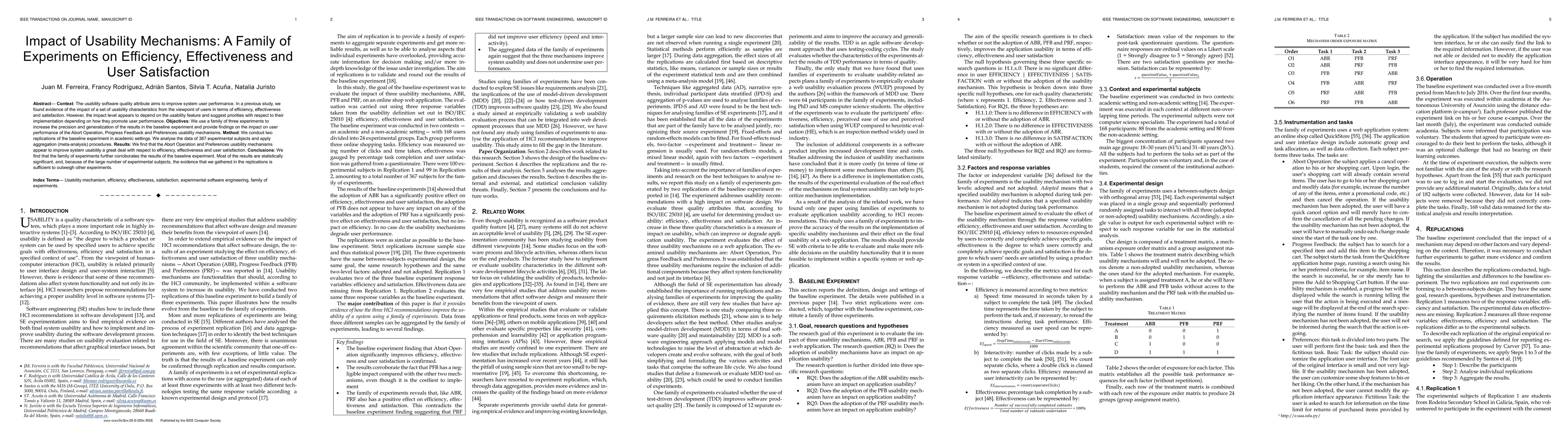 Thumbnail for Impact of Usability Mechanisms: A Family of Experiments on Efficiency,
  Effectiveness and User Satisfaction