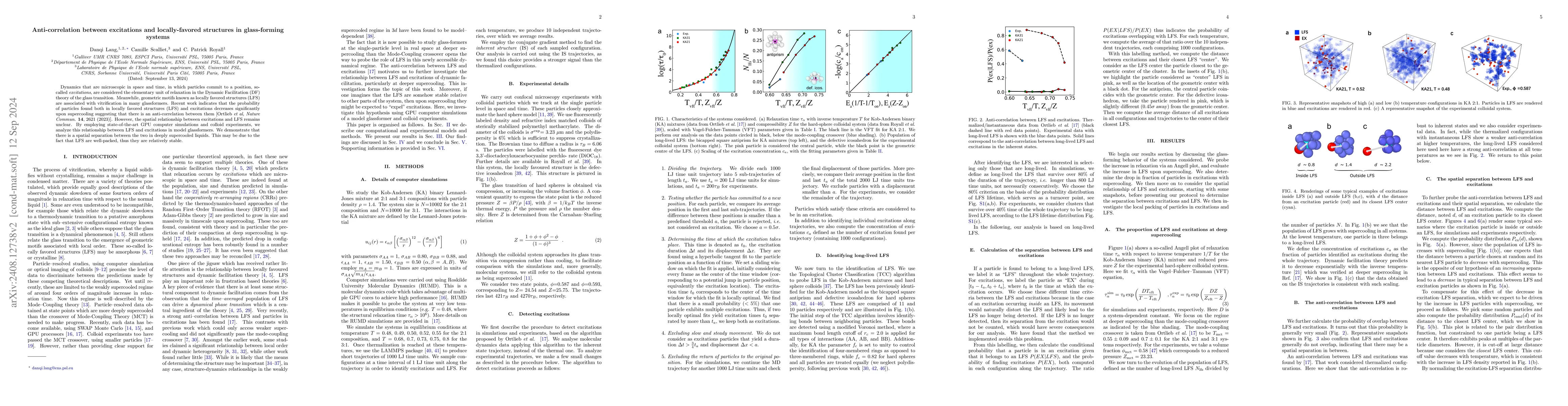 Thumbnail for Anti-correlation between excitations and locally-favored structures in
  glass-forming systems