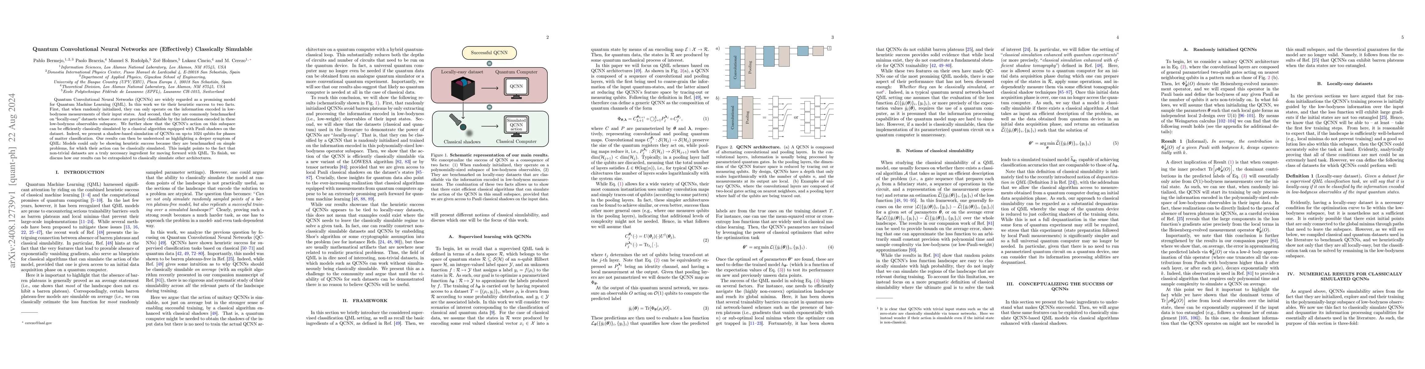 Thumbnail for Quantum Convolutional Neural Networks are (Effectively) Classically
  Simulable