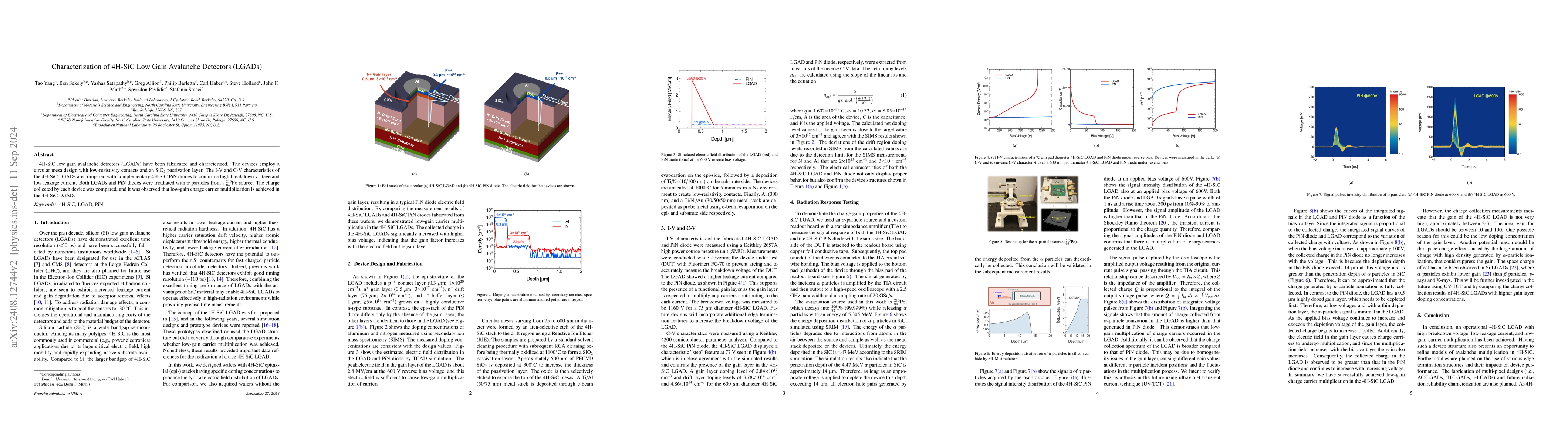 Thumbnail for Characterization of 4H-SiC Low Gain Avalanche Detectors (LGADs)