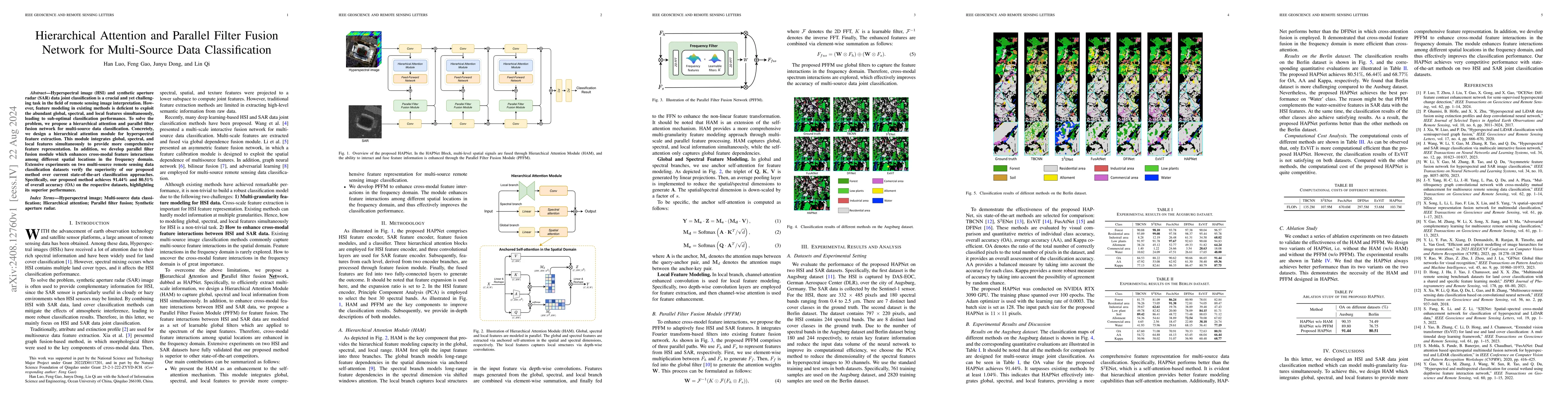 Thumbnail for Hierarchical Attention and Parallel Filter Fusion Network for
  Multi-Source Data Classification