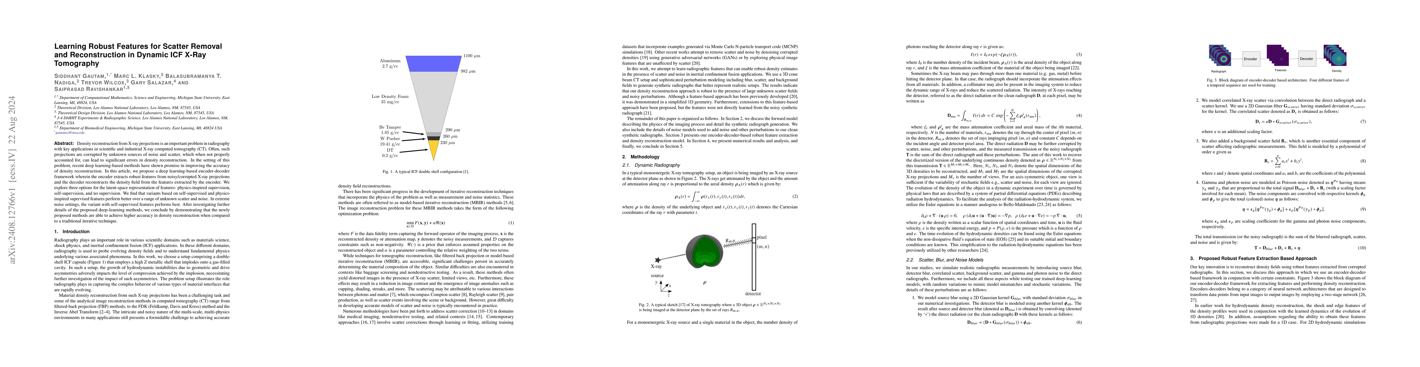 Thumbnail for Learning Robust Features for Scatter Removal and Reconstruction in
  Dynamic ICF X-Ray Tomography