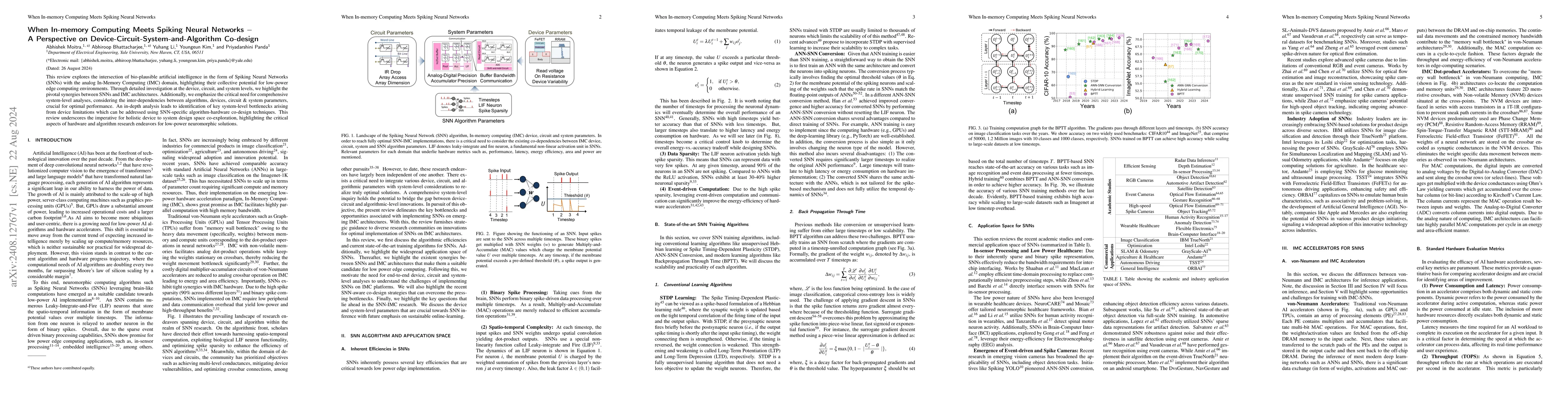 Thumbnail for When In-memory Computing Meets Spiking Neural Networks -- A Perspective
  on Device-Circuit-System-and-Algorithm Co-design