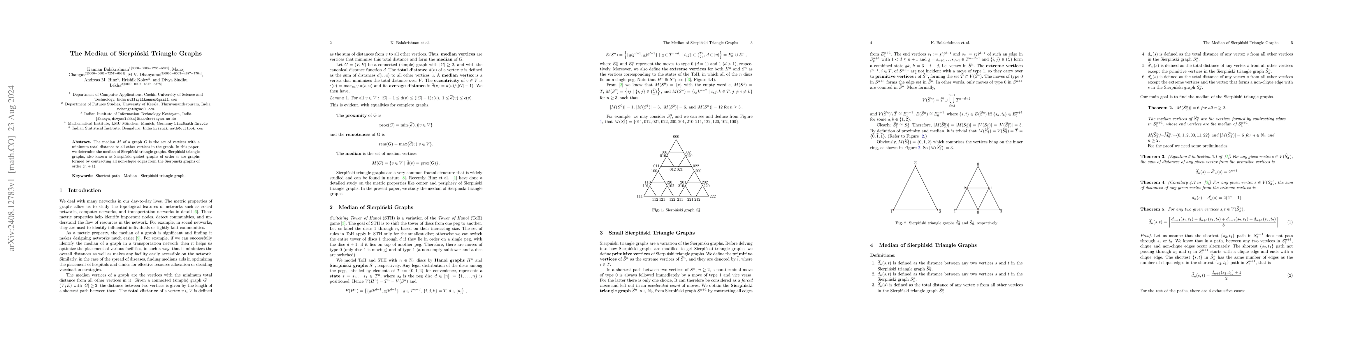 Thumbnail for The Median of Sierpinski Triangle Graphs