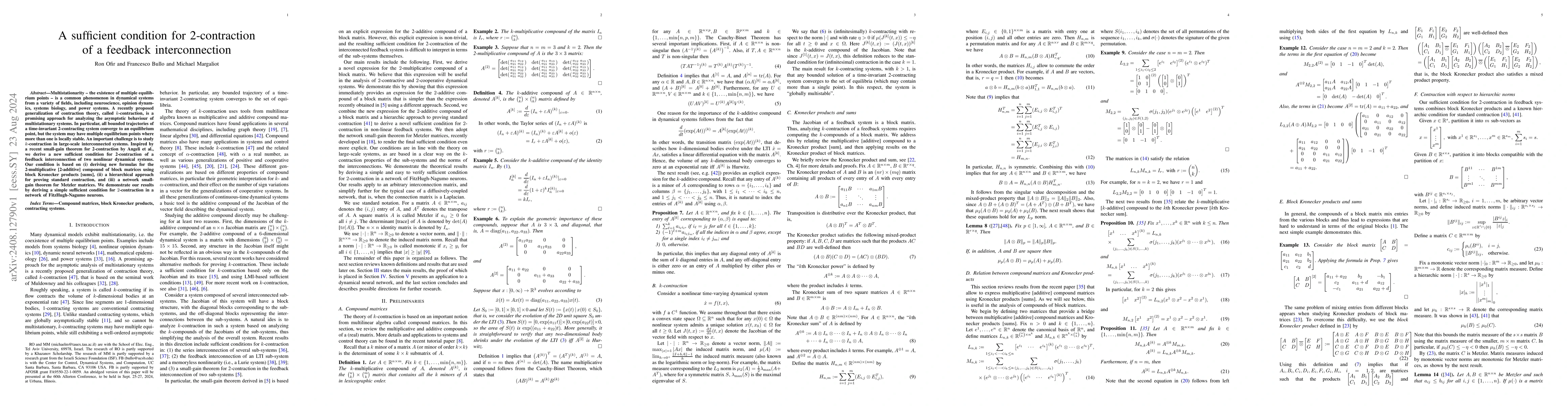 Thumbnail for A sufficient condition for 2-contraction of a feedback interconnection