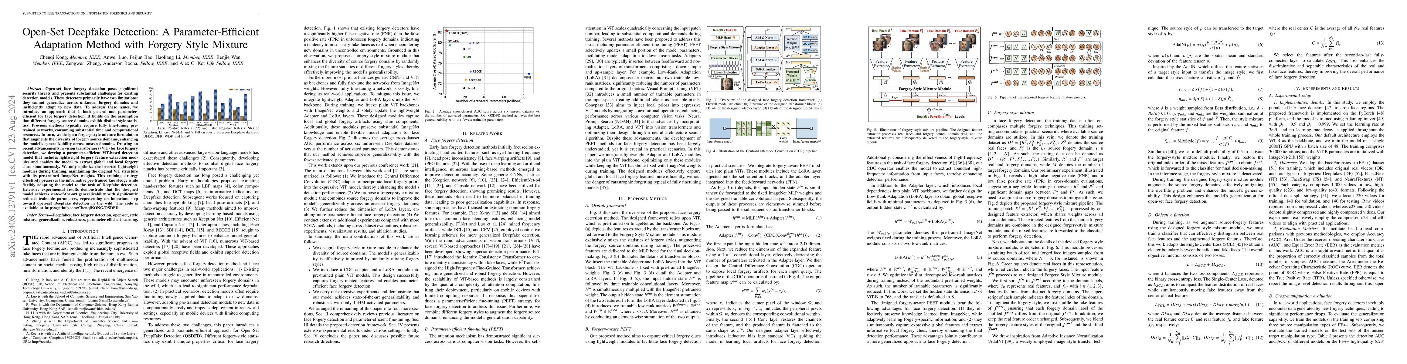 Thumbnail for Open-Set Deepfake Detection: A Parameter-Efficient Adaptation Method
  with Forgery Style Mixture