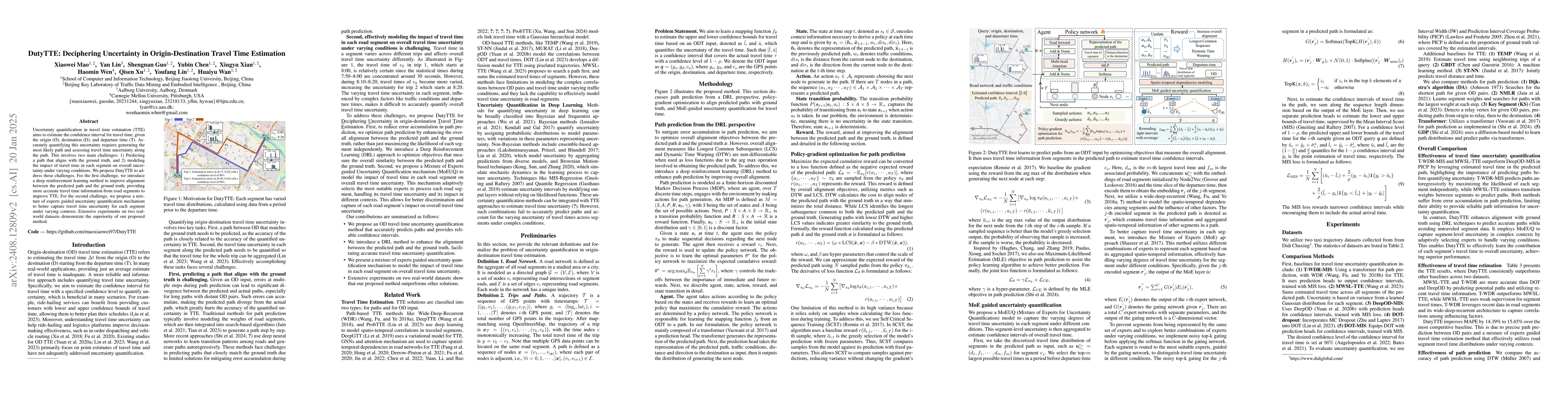 Thumbnail for DutyTTE: Deciphering Uncertainty in Origin-Destination Travel Time
  Estimation