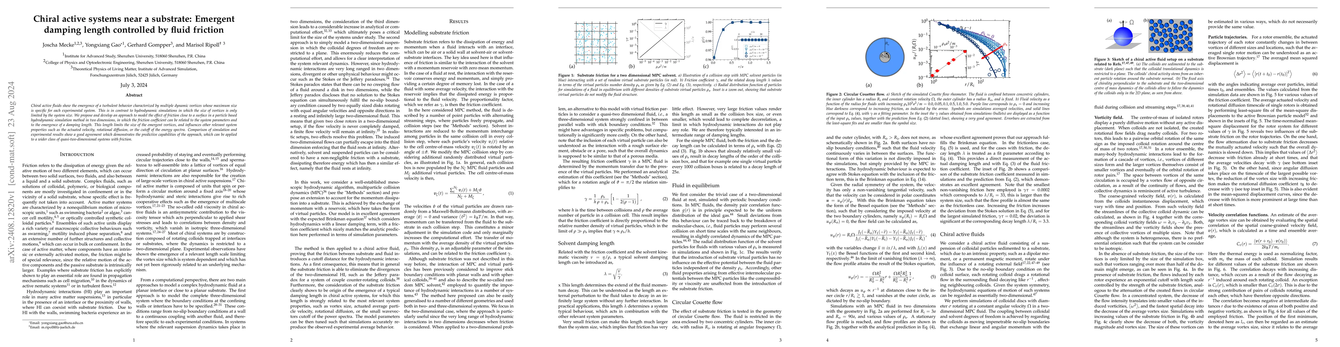 Thumbnail for Chiral active systems near a substrate: Emergent damping length
  controlled by fluid friction