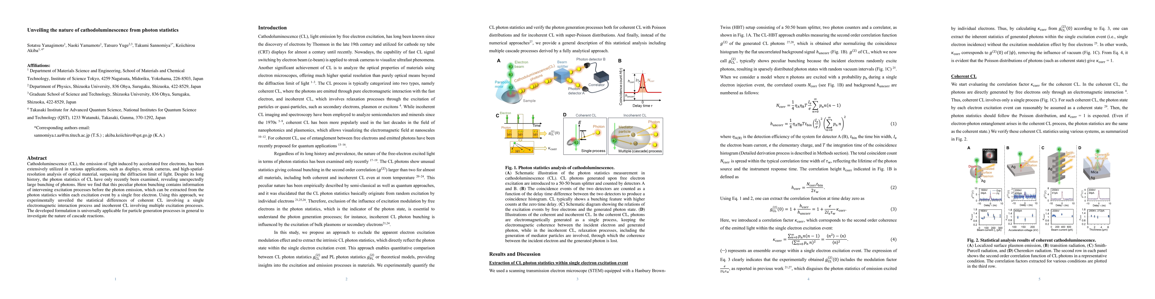 Thumbnail for Unveiling the nature of cathodoluminescence from photon statistics