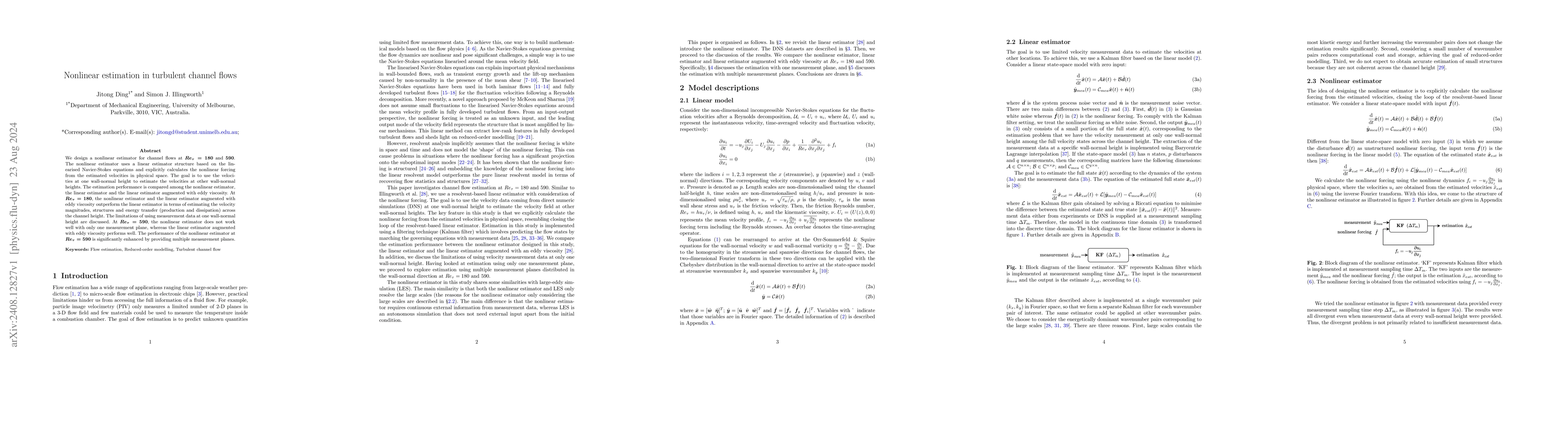 Thumbnail for Nonlinear estimation in turbulent channel flows