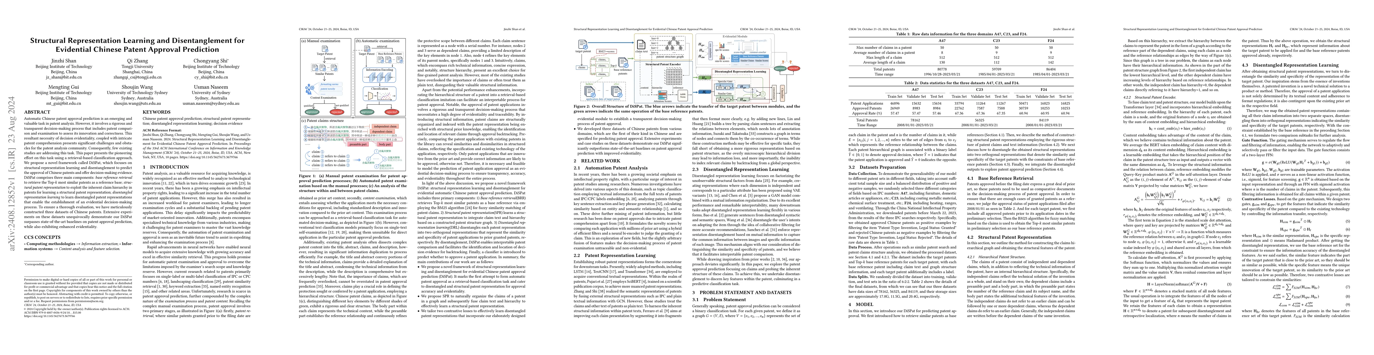 Thumbnail for Structural Representation Learning and Disentanglement for Evidential
  Chinese Patent Approval Prediction