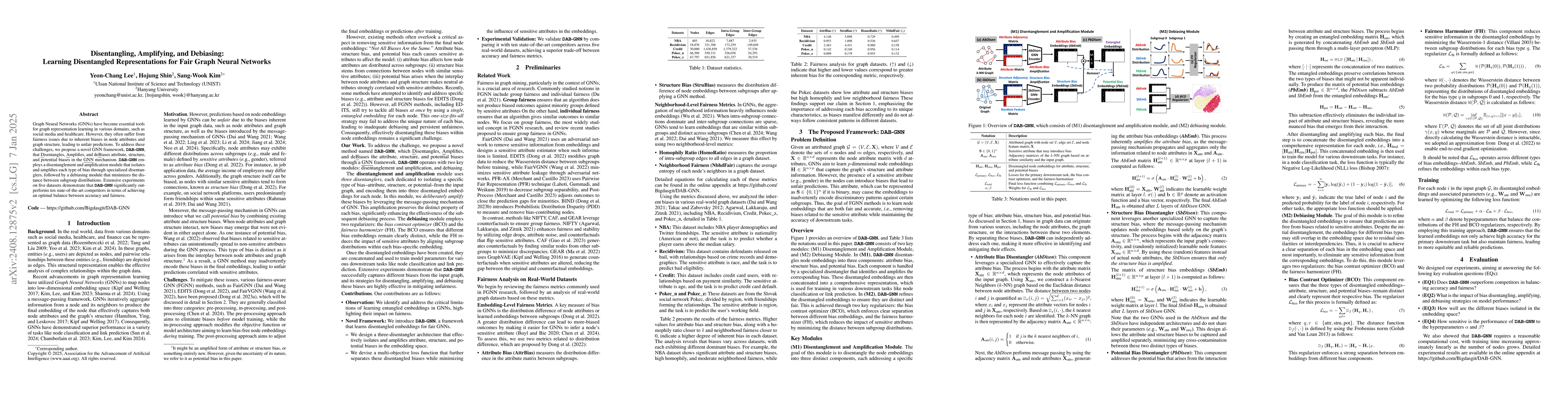 Thumbnail for Disentangling, Amplifying, and Debiasing: Learning Disentangled
  Representations for Fair Graph Neural Networks
