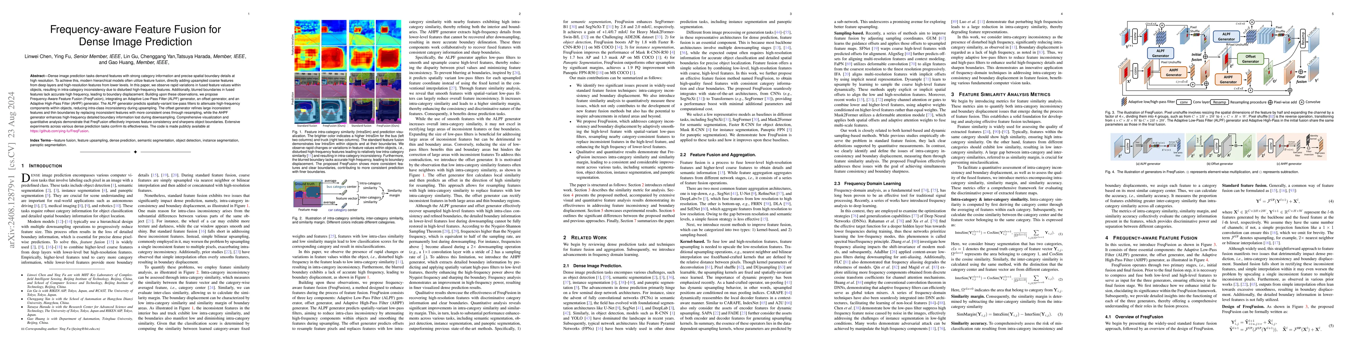 Thumbnail for Frequency-aware Feature Fusion for Dense Image Prediction