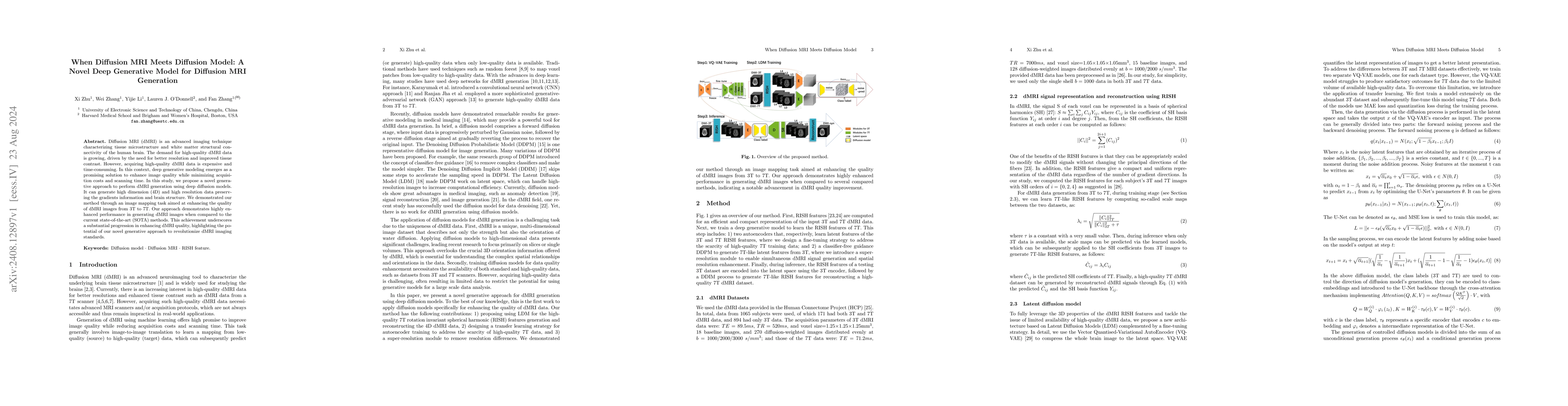 Thumbnail for When Diffusion MRI Meets Diffusion Model: A Novel Deep Generative Model
  for Diffusion MRI Generation