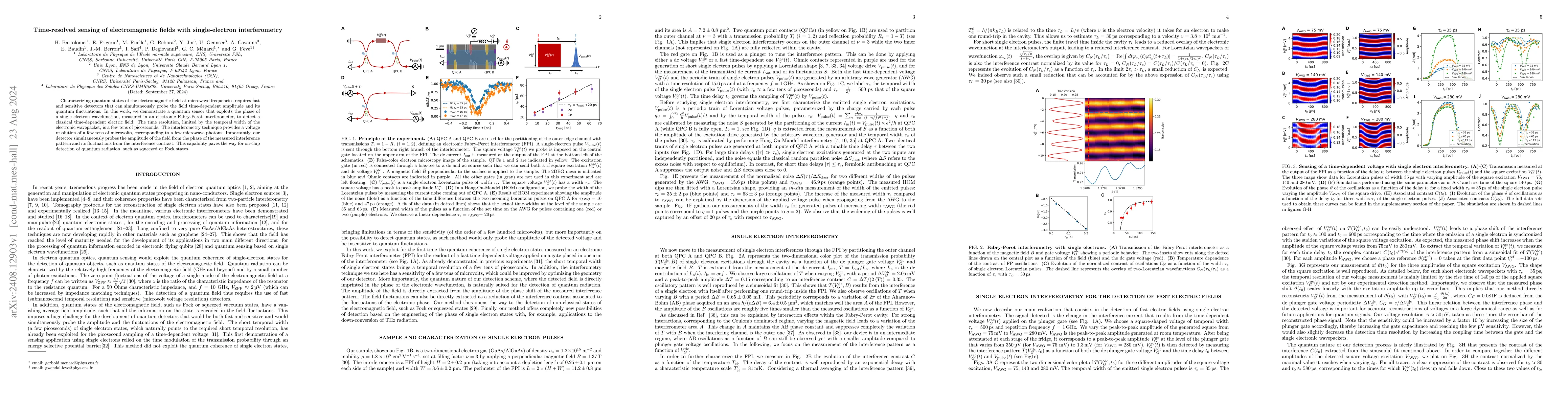 Thumbnail for Time-resolved sensing of electromagnetic fields with single-electron
  interferometry