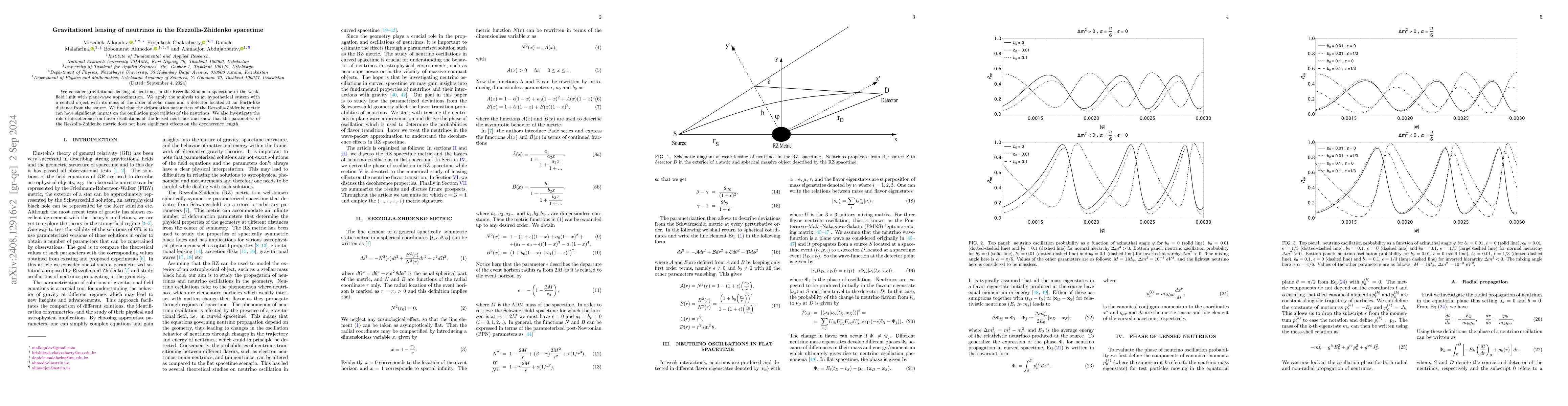 Thumbnail for Gravitational lensing of neutrinos in the Rezzolla-Zhidenko spacetime