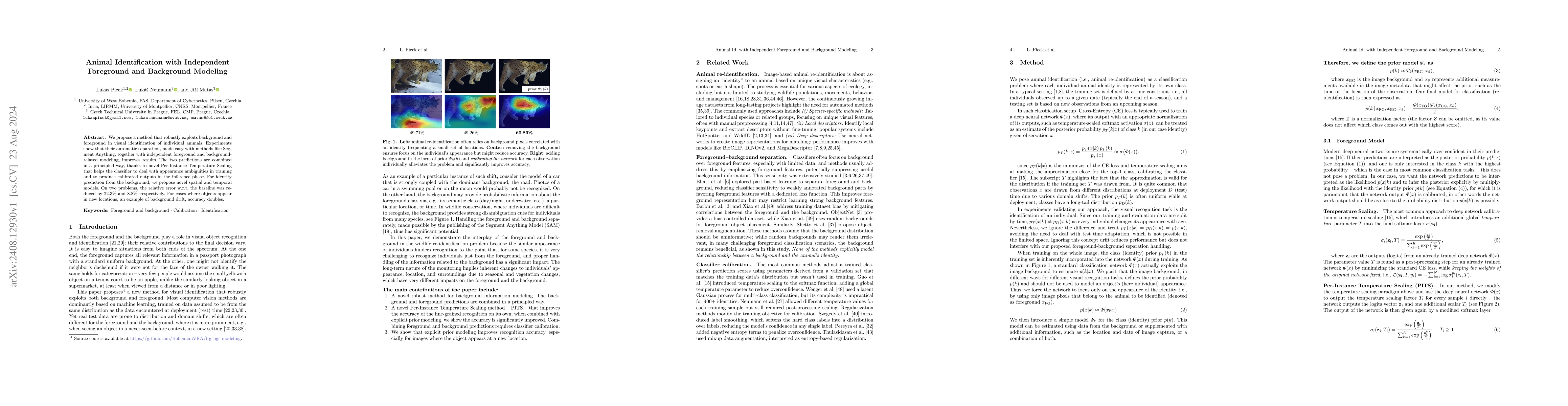 Thumbnail for Animal Identification with Independent Foreground and Background
  Modeling