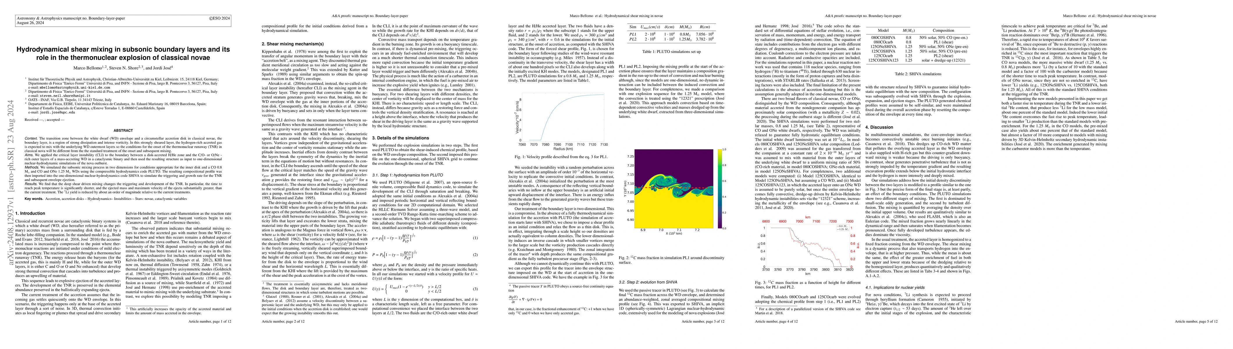 Thumbnail for Hydrodynamical shear mixing in subsonic boundary layers and its role in
  the thermonuclear explosion of classical novae