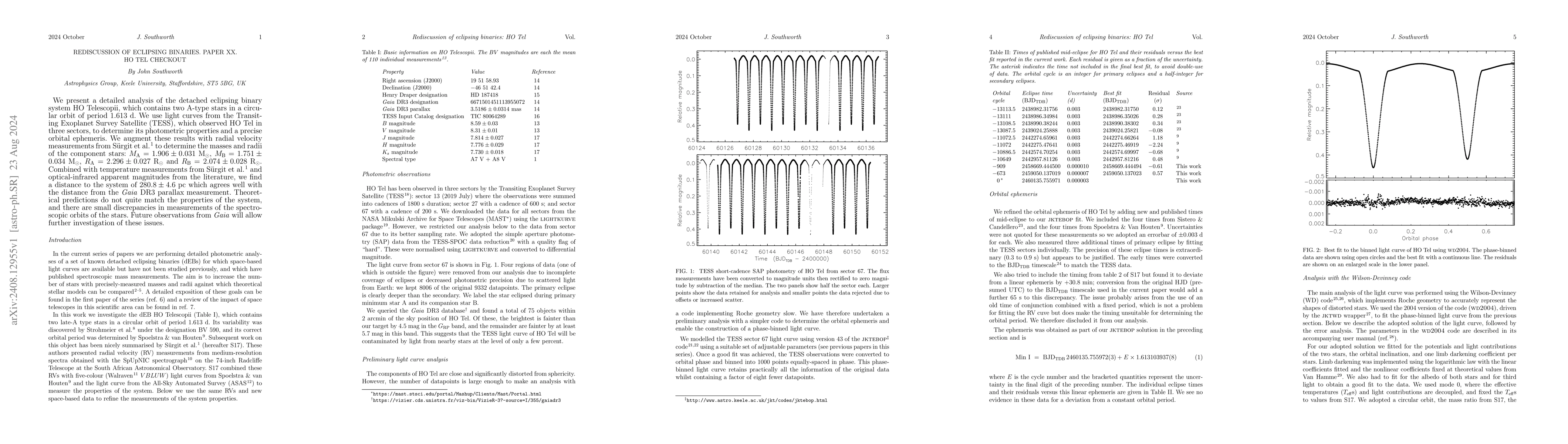Thumbnail for Rediscussion of eclipsing binaries. Paper XX. HO Tel checkout
