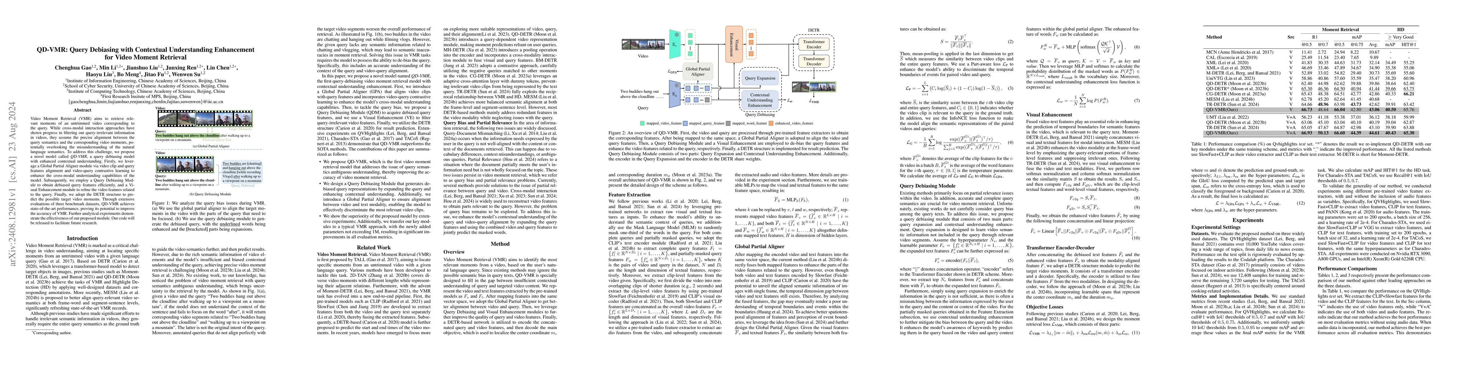 Thumbnail for QD-VMR: Query Debiasing with Contextual Understanding Enhancement for
  Video Moment Retrieval
