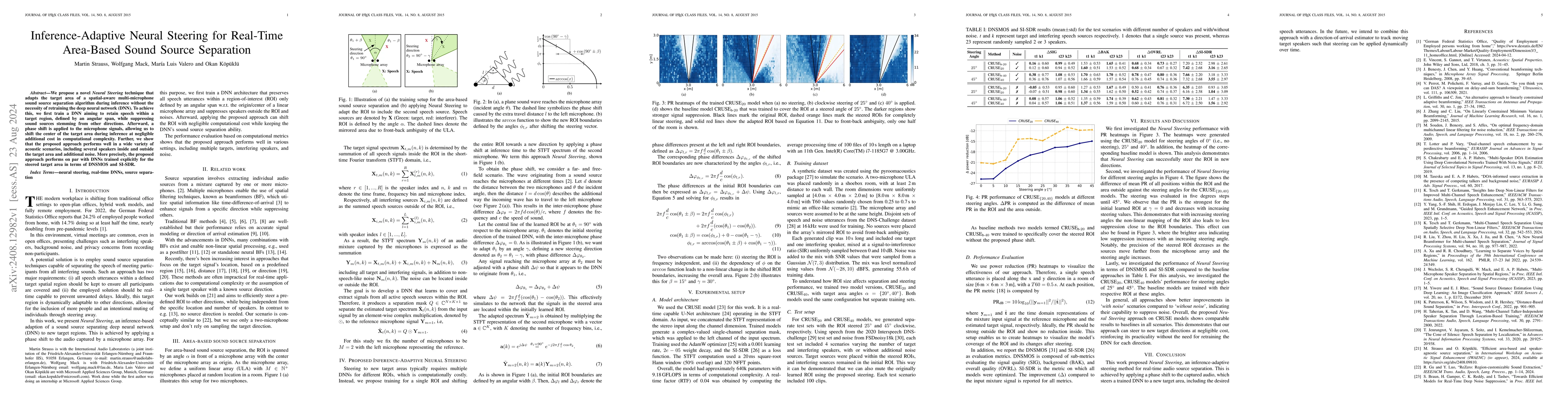 Thumbnail for Inference-Adaptive Neural Steering for Real-Time Area-Based Sound Source
  Separation