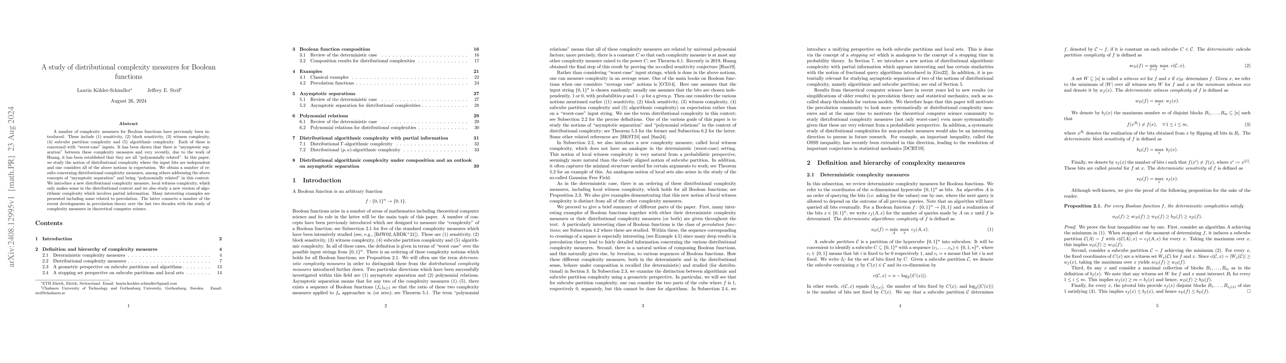 Thumbnail for A study of distributional complexity measures for Boolean functions
