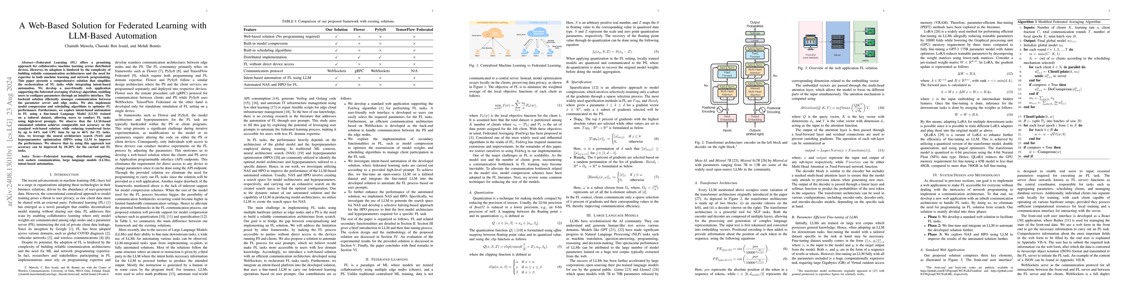 Thumbnail for A Web-Based Solution for Federated Learning with LLM-Based Automation
