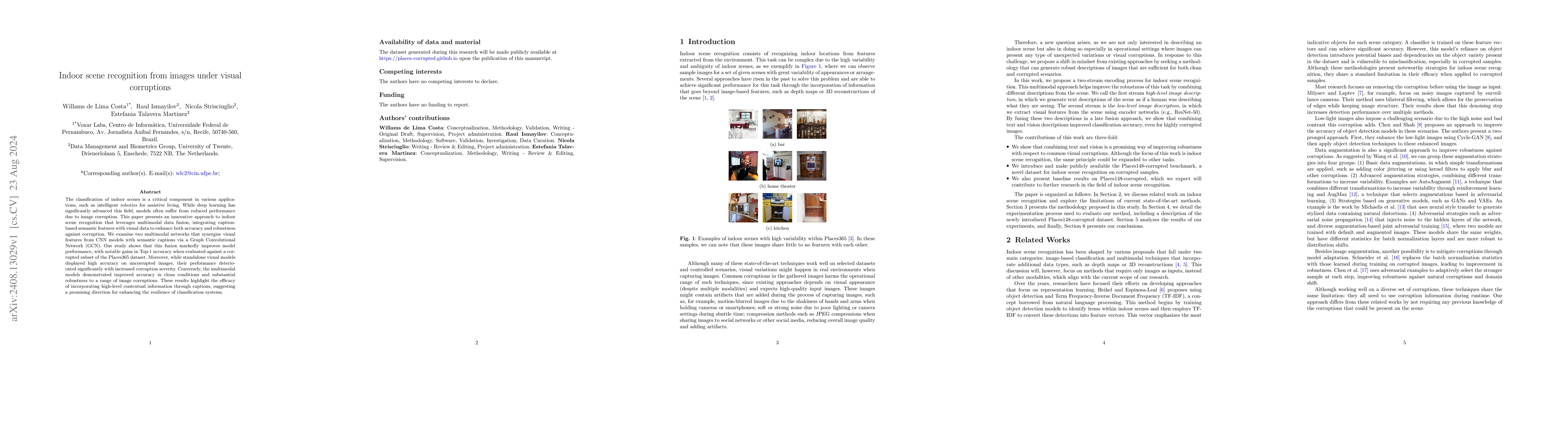 Thumbnail for Indoor scene recognition from images under visual corruptions