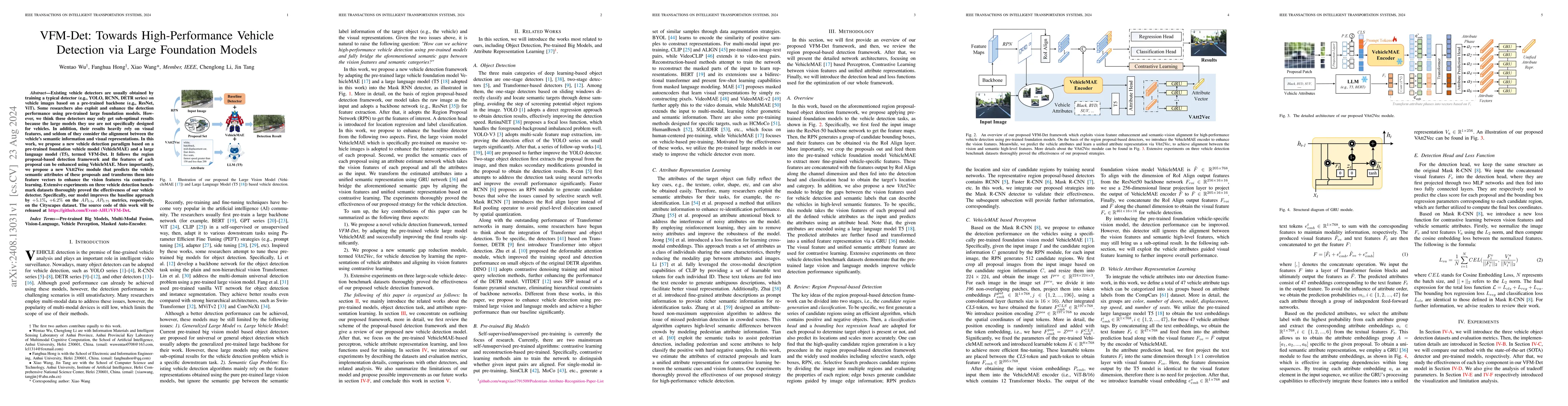 Thumbnail for VFM-Det: Towards High-Performance Vehicle Detection via Large Foundation
  Models