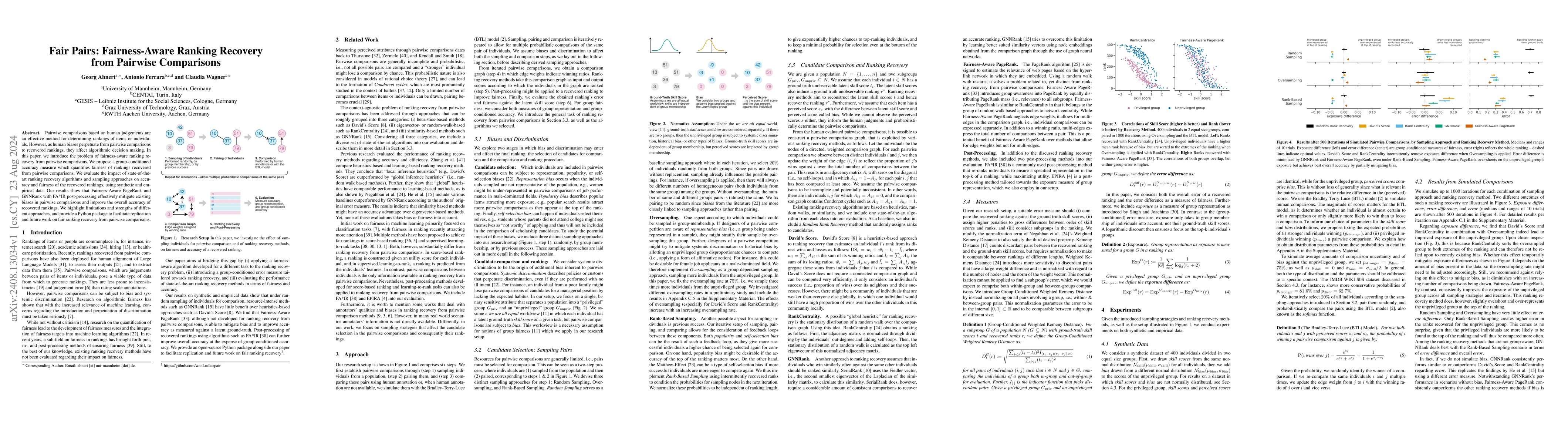 Thumbnail for Fair Pairs: Fairness-Aware Ranking Recovery from Pairwise Comparisons