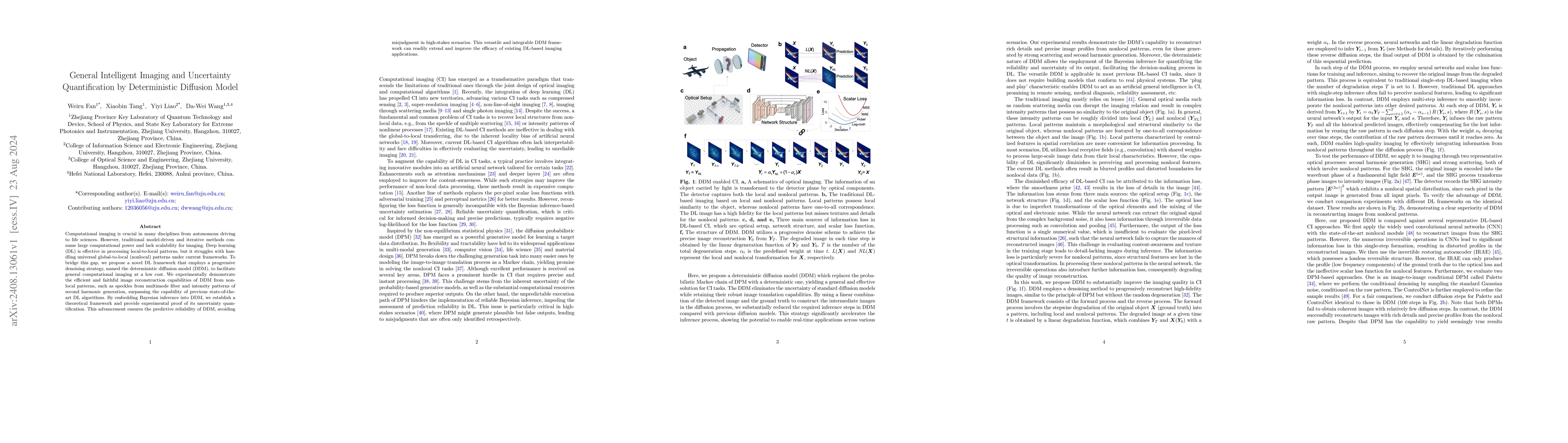 Thumbnail for General Intelligent Imaging and Uncertainty Quantification by
  Deterministic Diffusion Model