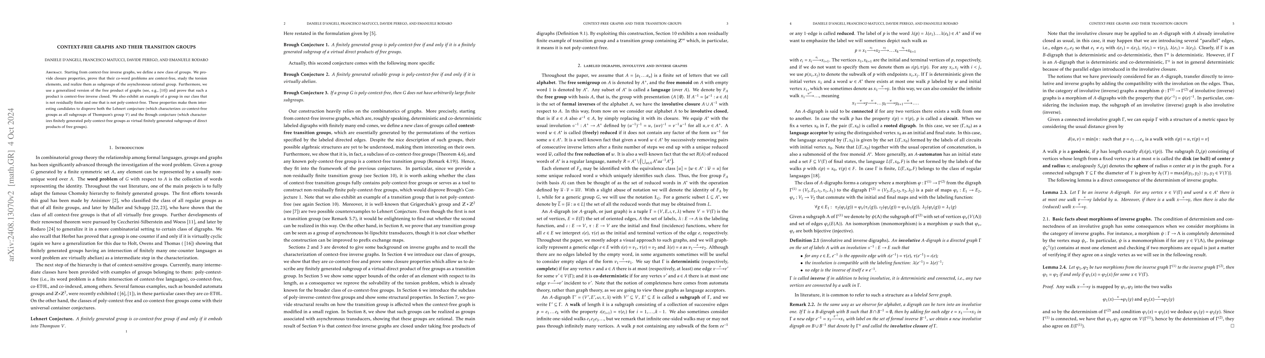 Thumbnail for Context-free graphs and their transition groups