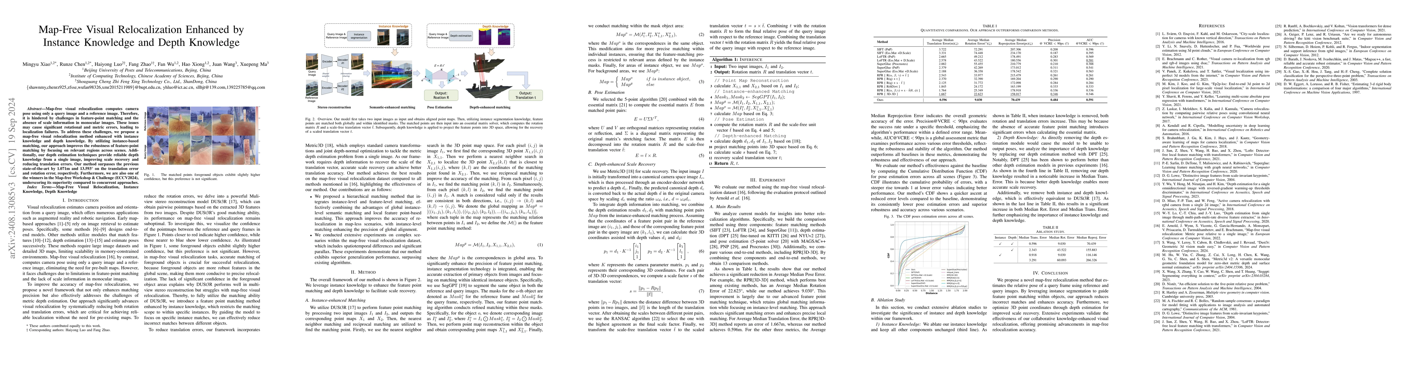 Thumbnail for Map-Free Visual Relocalization Enhanced by Instance Knowledge and Depth
  Knowledge